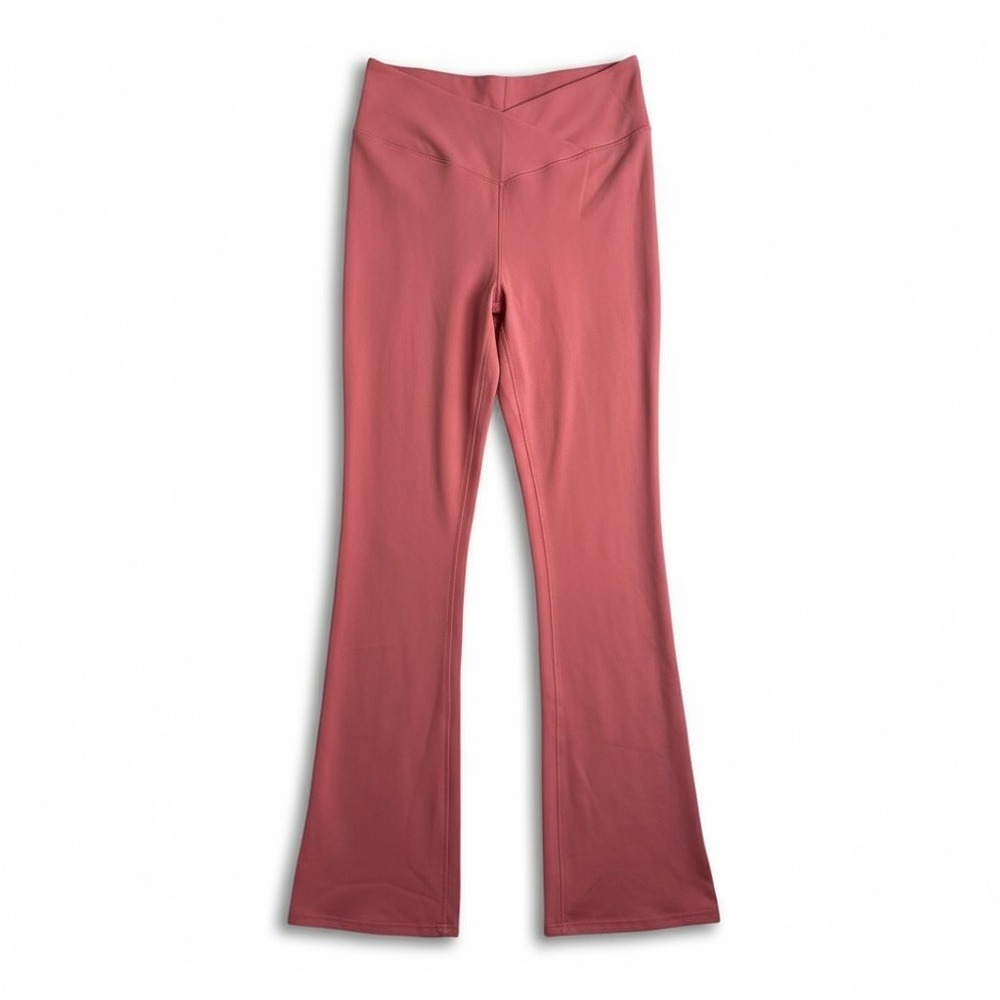Halara Crossover Ruched Flare‎ Leggings Pink NEW XS